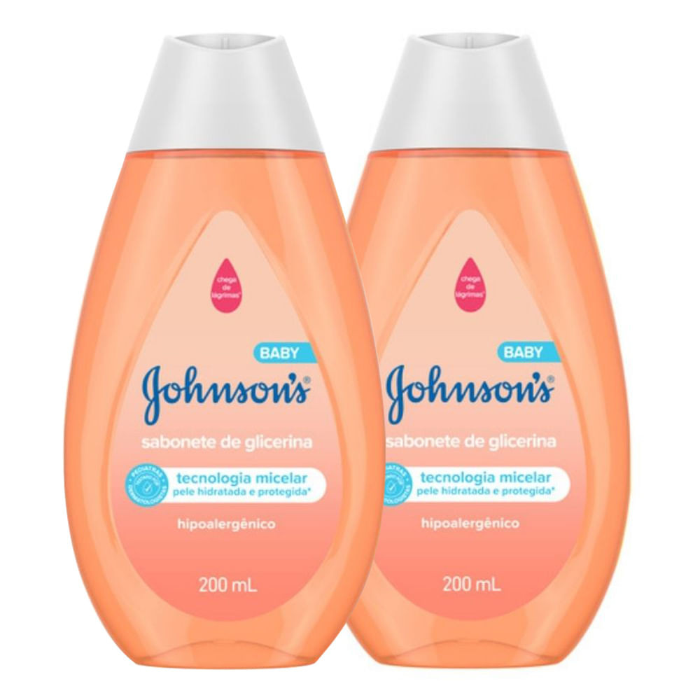 Sabonete Líquido de Glicerina Johnson's Baby 200ml | Kit com duas unidades - Mom & Baby