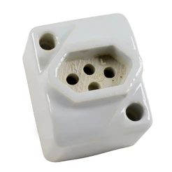 Tomada Em Porcelana 2P + T 25A 250V Esmaltada Sobrepor Louça Tomada Antiga Rústico Instalação