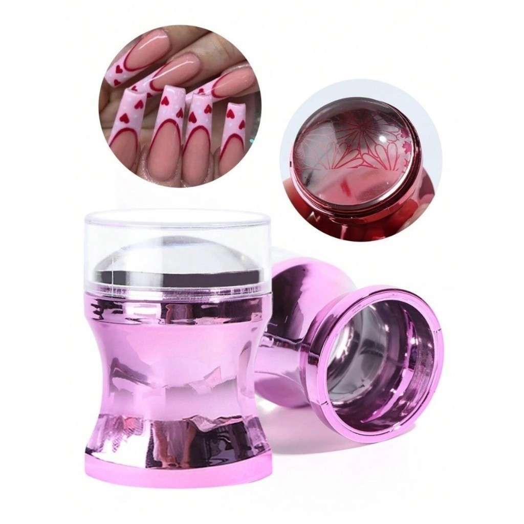 Carimbo Grande tipo Born Pretty Para Unhas Decoração e Francesinha com Silicone Transparente