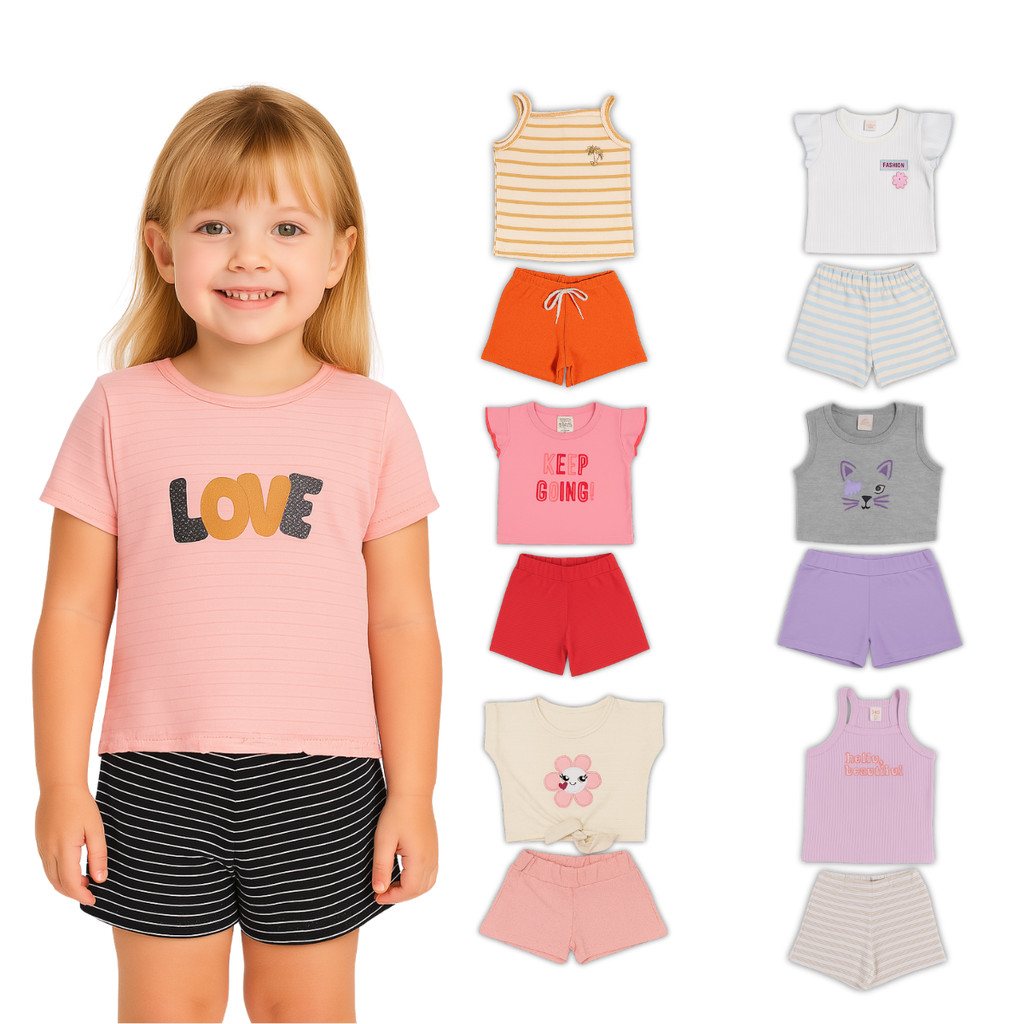 Kit 8 Peças Sortidas Infantil Para Menina