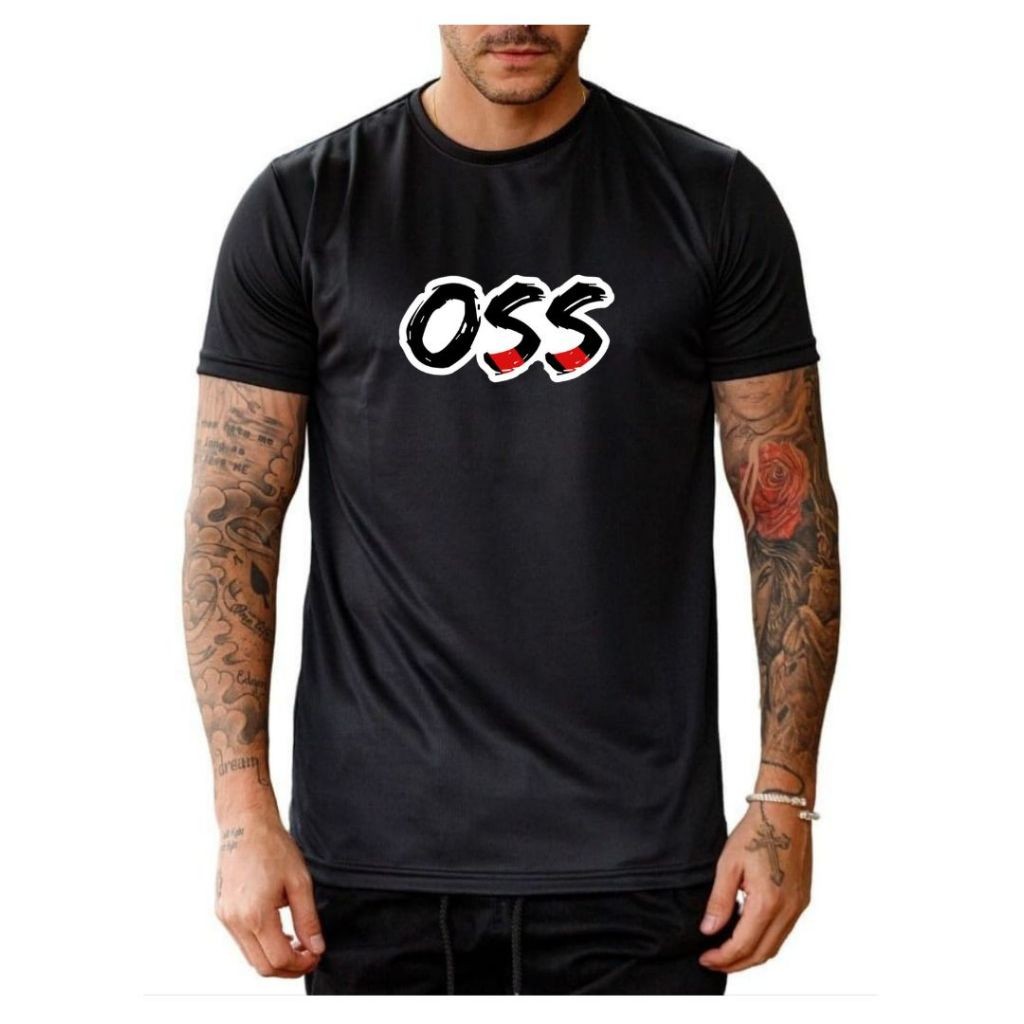 Camiseta Camisa básica camiseta para treino academia corrida musculação personalizada luta Jiu-Jitsu Oss faixa preta m
