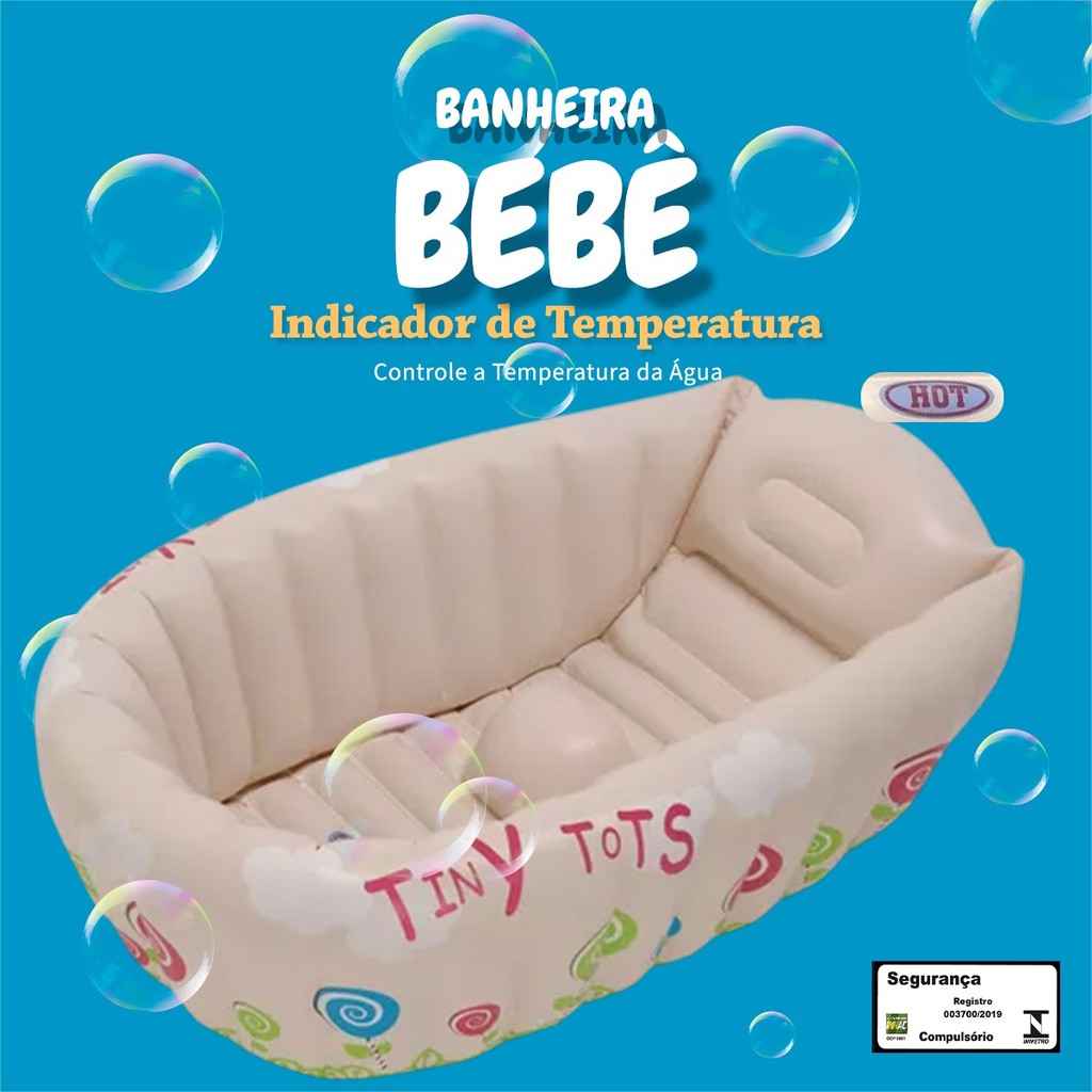 Banheira Bebê Portátil Banheira Inflável Infantil 55 Litros Banheira Para Banho Do Bebê Love - Mor