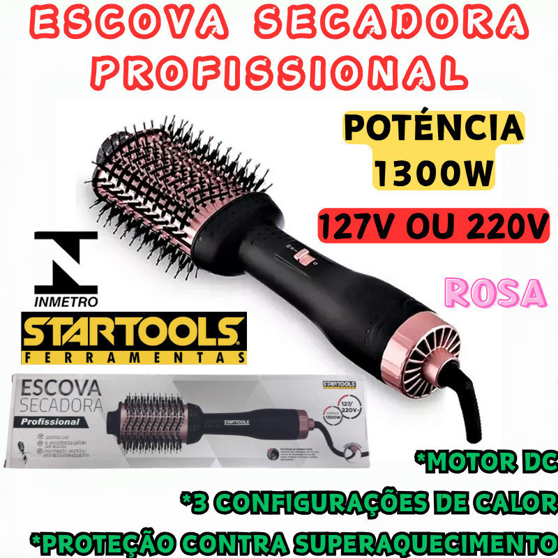 Escova Cabelo Secadora Profissional Proteção Contra Superaquecimento127 Ou 220V Poténcia1300W Motor