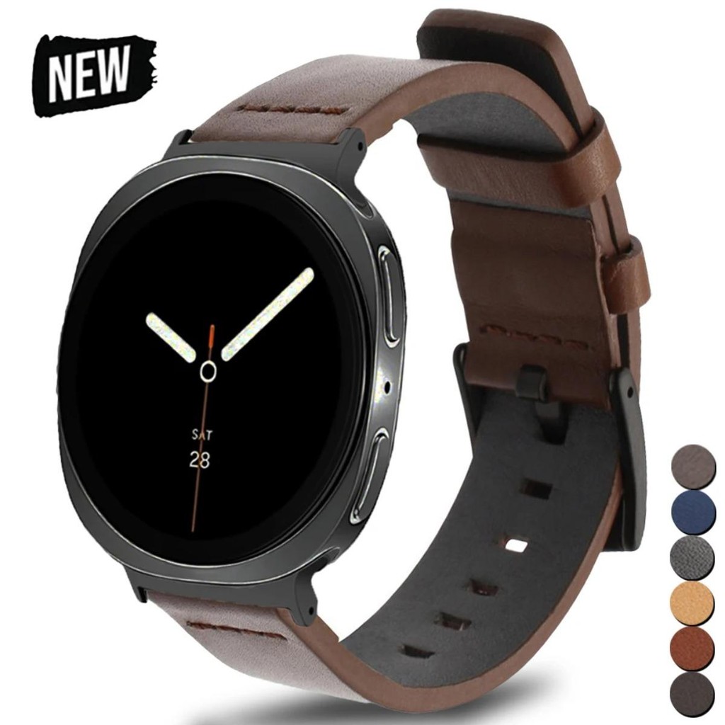 Nova Pulseira De Couro Para Samsung Galaxy Watch 8 40mm 44mm 8 Clássico Luxo Banda Ultra 47mm Cinta Acessórios em Oferta na Shopee