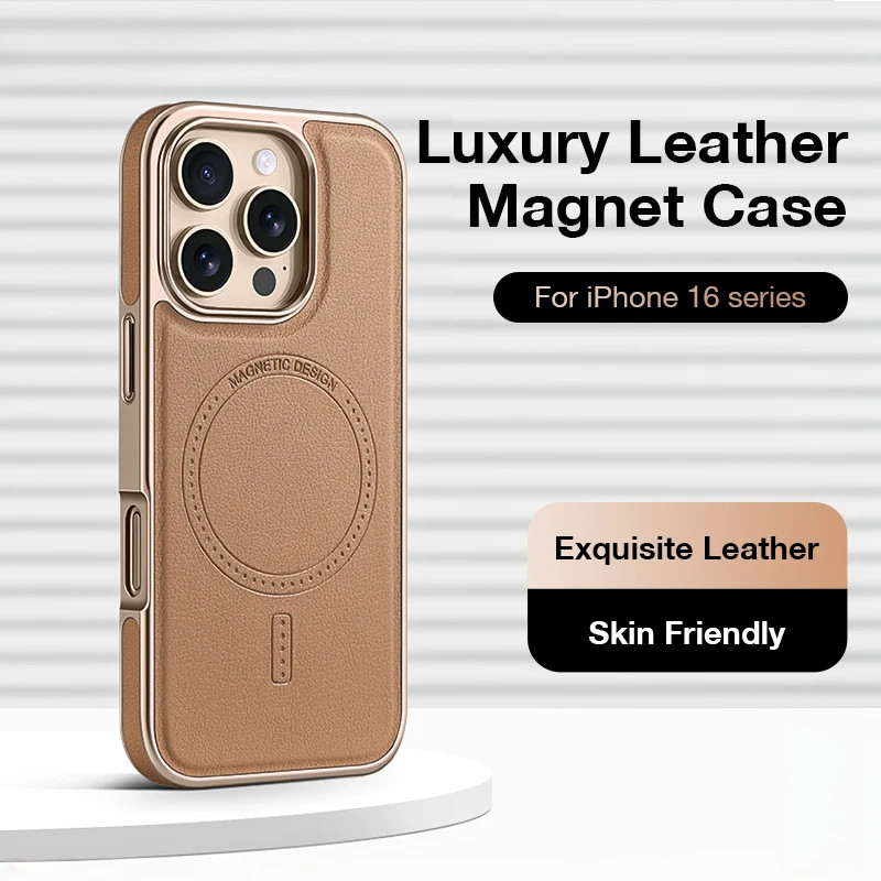 Nova Capa De Telefone Magnética De Couro De Luxo Para IPhone13 14 15 16 17 Pro Max Fosco Pele-Amigável Militar Choque em Oferta na Shopee