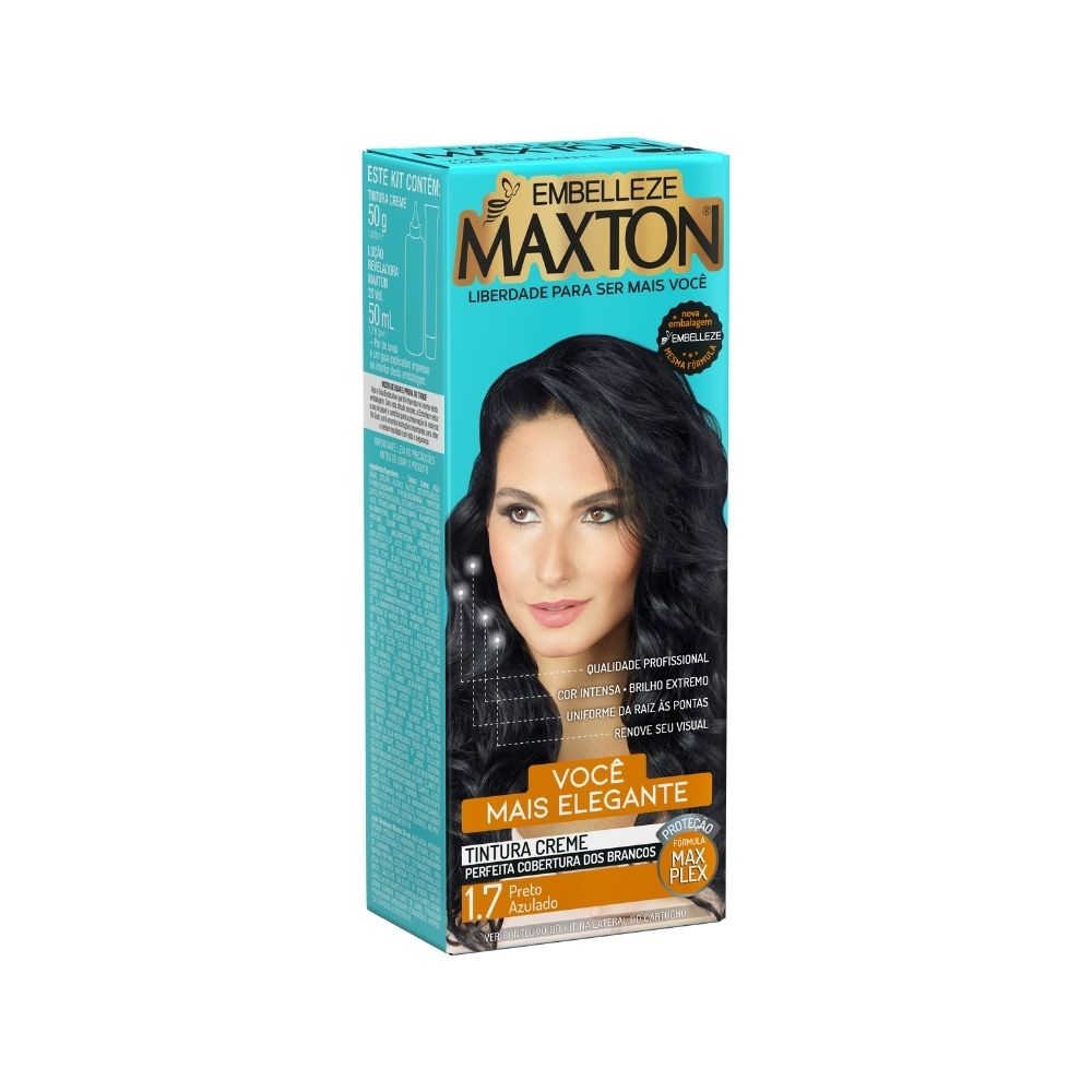 Tintura Creme Maxton Preto Azulado 1.7 - Beauty