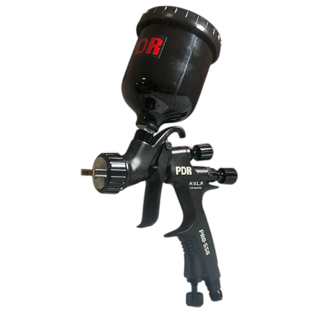 Pistola de Pintura Profissional PDR Sistema HVLP 43psi Bico 1.7mm com Copo Preto 600ml Leque 30cm · foto 2