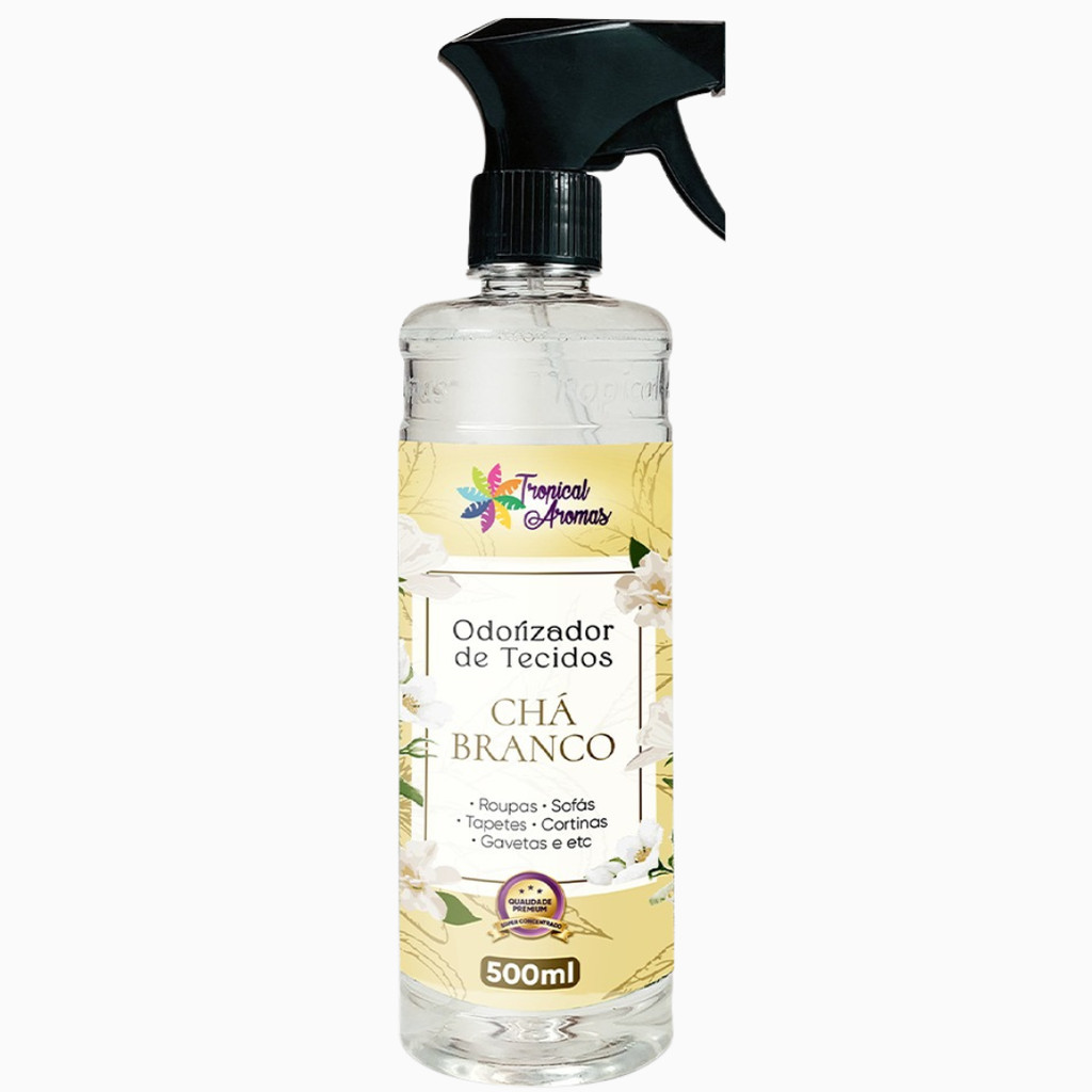 Spray Perfumado Odorizador de Tecidos Chá Branco 500ml Tropical Aromas em Oferta na Shopee