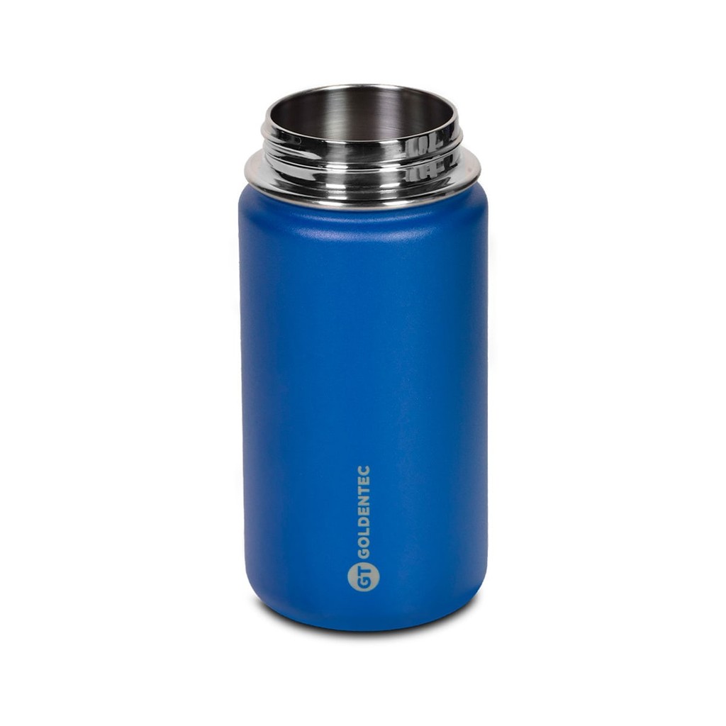 Detalhes do Garrafa Térmica Inox Goldentec GT Colors 350ml Azul Marinho Infantil Criança Escola