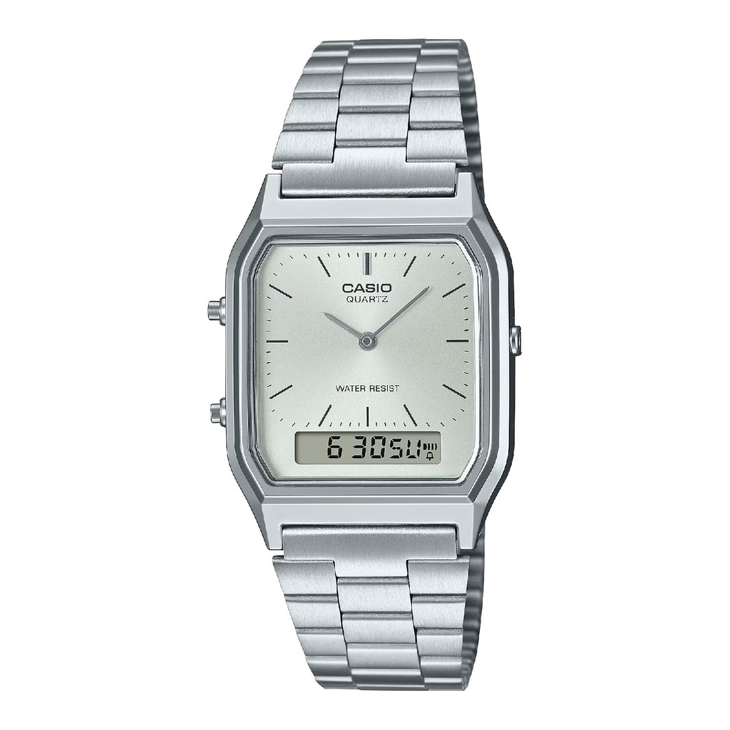 Relógio Casio Vintage AQ-230A-7AMQYDF Prata em Oferta na Shopee