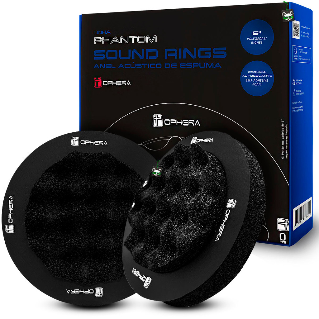 Par Anel Acústico 6 Pol Espuma Algodão Isolamento Alto Falante Sound Rings Ophera