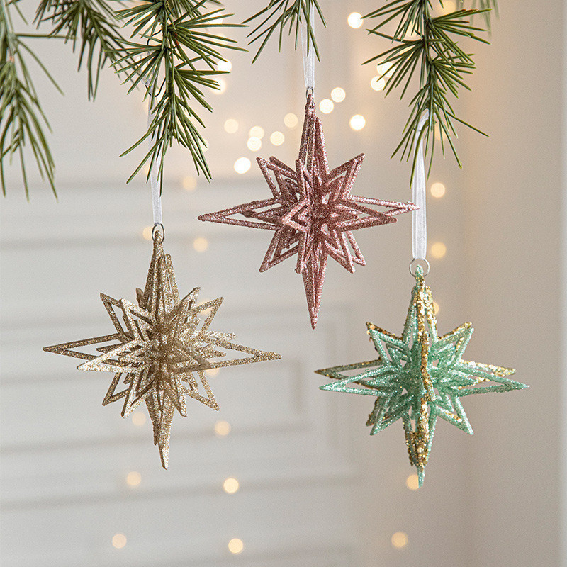 Decoração de Natal 3D, Enfeites de Natal, Estrelas de Natal, Decorações de Natal, Árvore d...