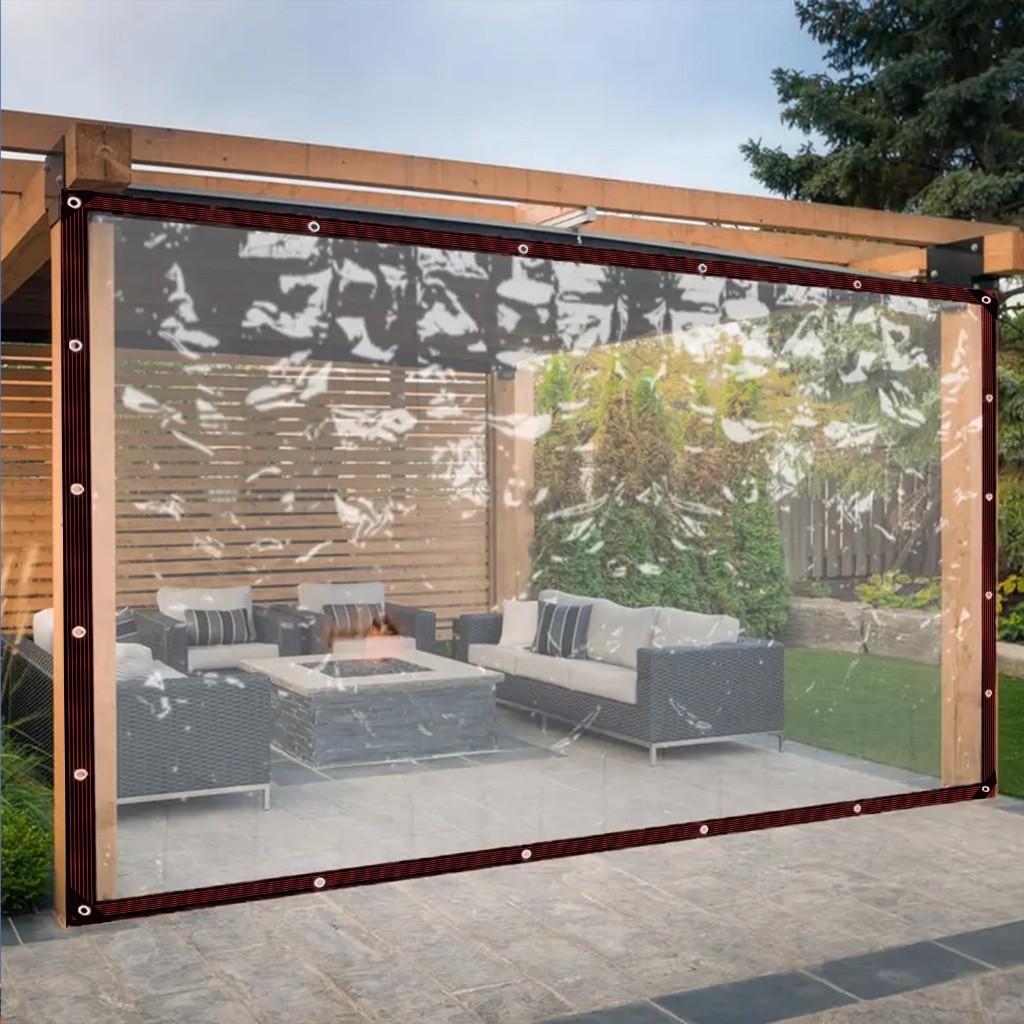 Lona Transparente de PVC Reforçada e Impermeável Cobertura Multifuncional para Portas, Janelas, Varandas, Garagens