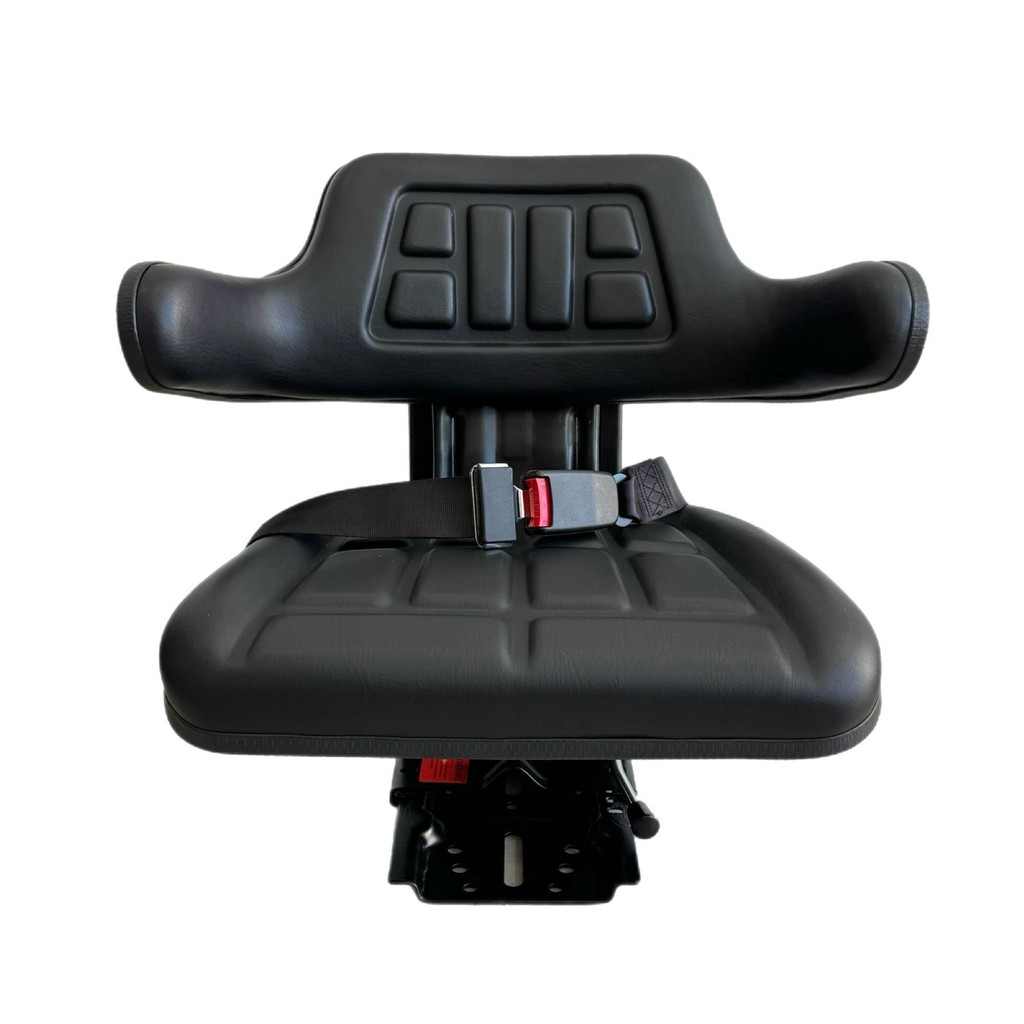 Banco Universal Trator Preto com Apoio e Cinto Compatível com Ford New Holland Case Valmet Valtra John Deere CBT