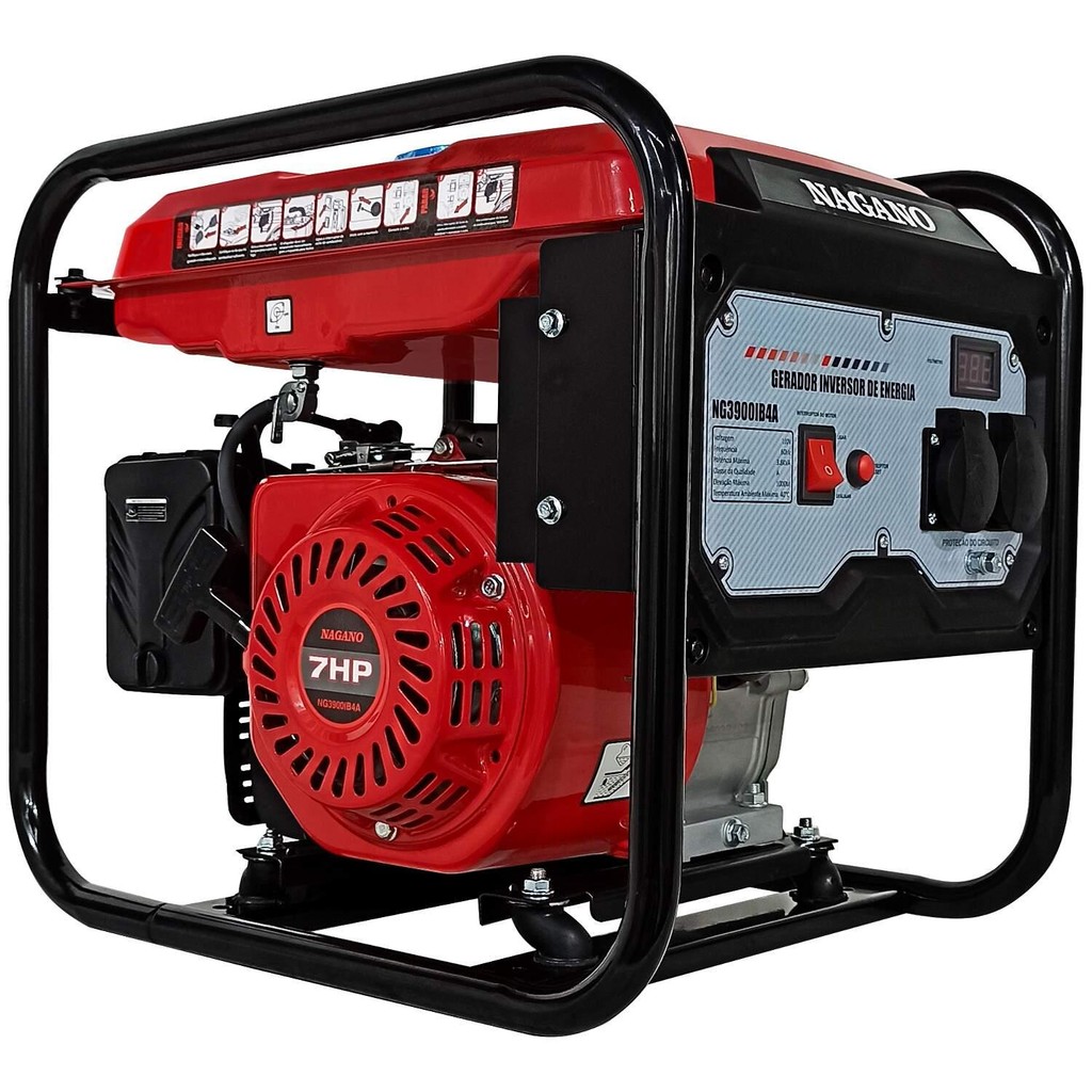 Gerador de Energia Inverter a Gasolina 3.8kva Monofásico 7hp 220v