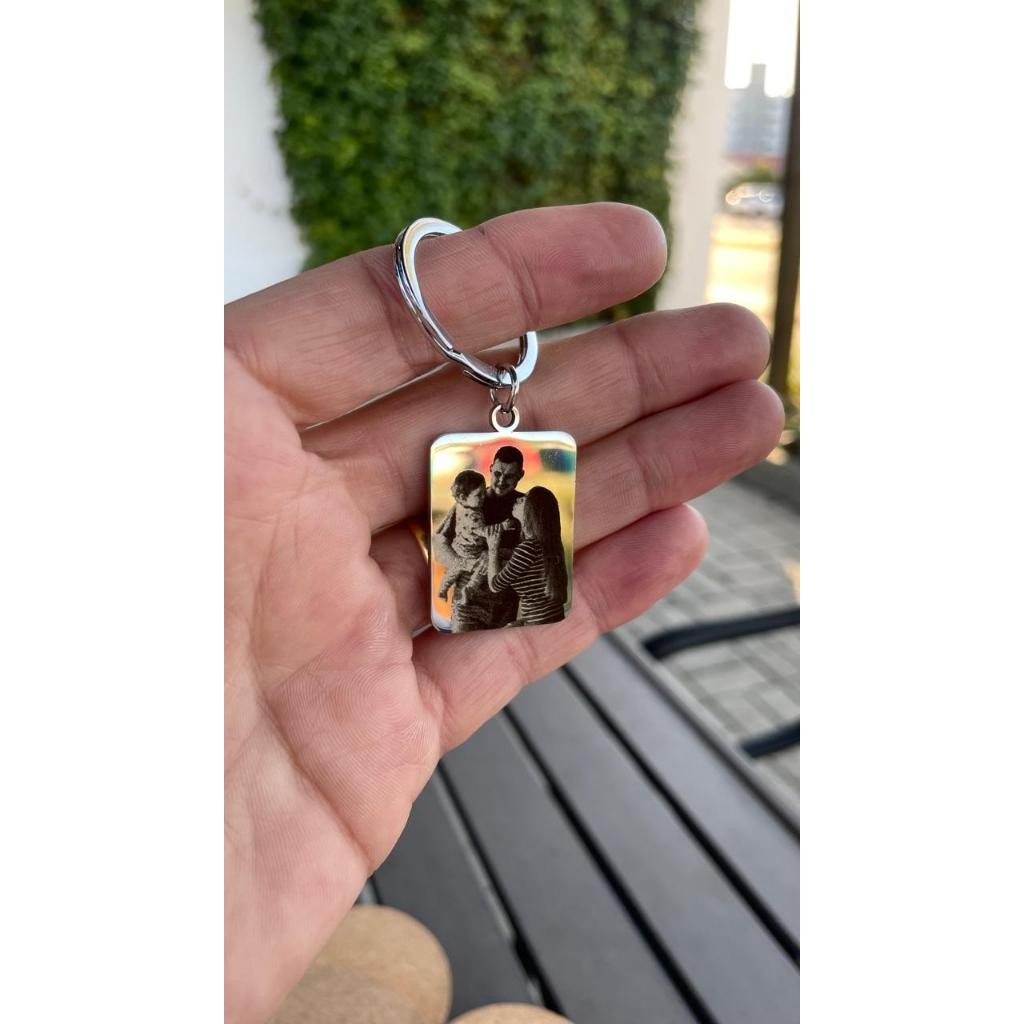 Chaveiro Foto Gravação Ultra Realista Inoxidável Presente — imagem 2 de 2