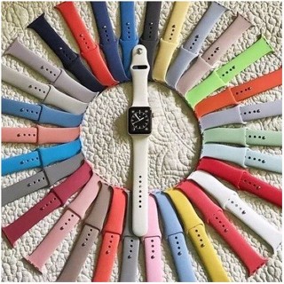 Pulseira de silicone para Smartwatch 44mm 40mm 38mm 42mm cinto de borracha smartwatch pulseira iwatch em Oferta na Shopee