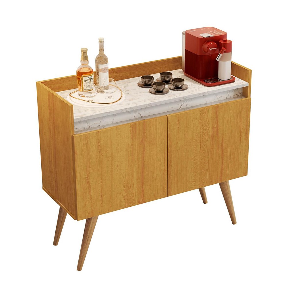 Aparador Buffet Gold Marmorizado 2 Portas Pés Madeira Maciça em Oferta na Shopee