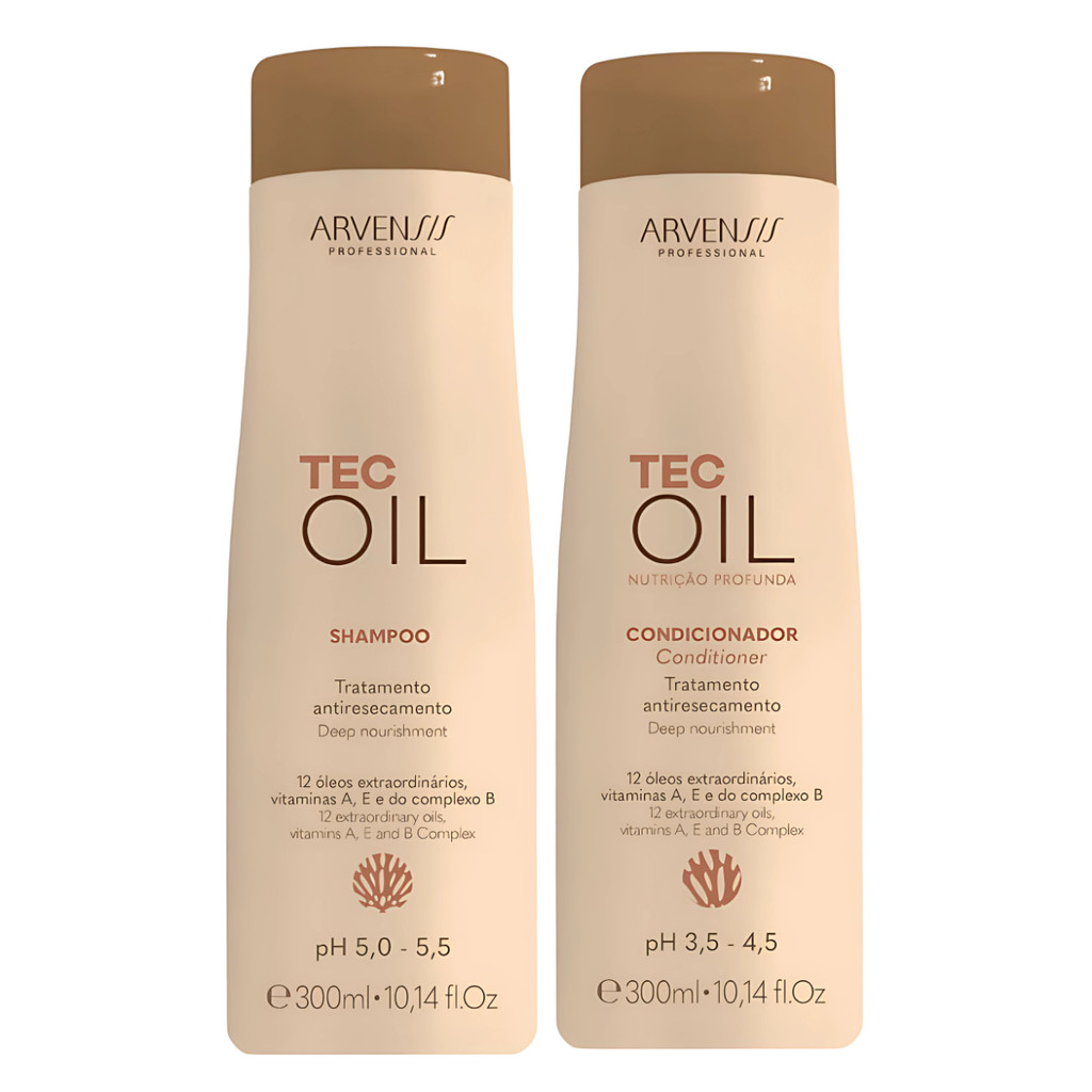 Kit Arvensis Tec Oil Shampoo e Condicionador Nutrição Profunda - 300ml em Oferta na Shopee