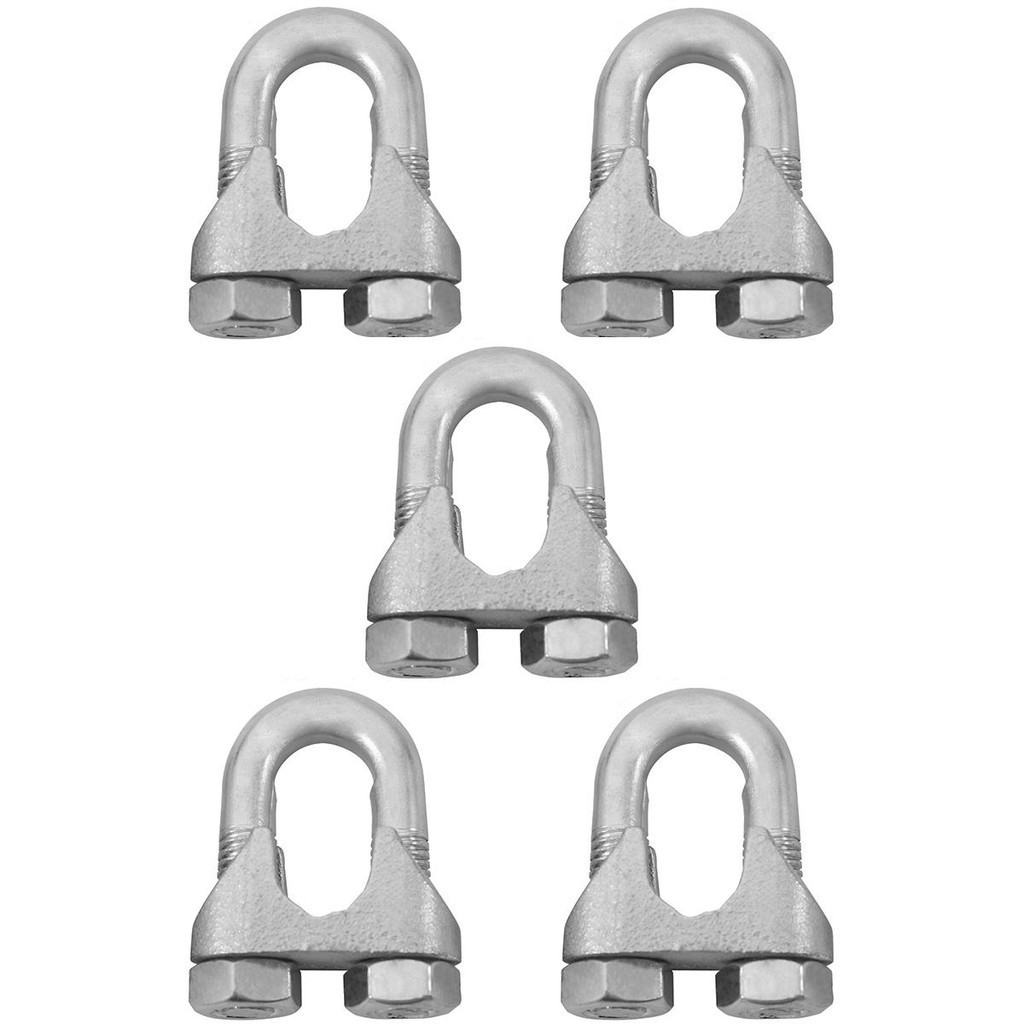 Kit Clips Grampo Para Cabo de Aço 1/2" 1,0006 (Com 5 unidades) - Nord em Oferta na Shopee