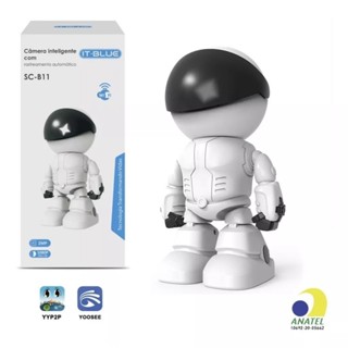 Câmera de Segurança Robô com Resolução Full HD 1080P Visão Noturna 360° SC-B11 em Oferta na Shopee