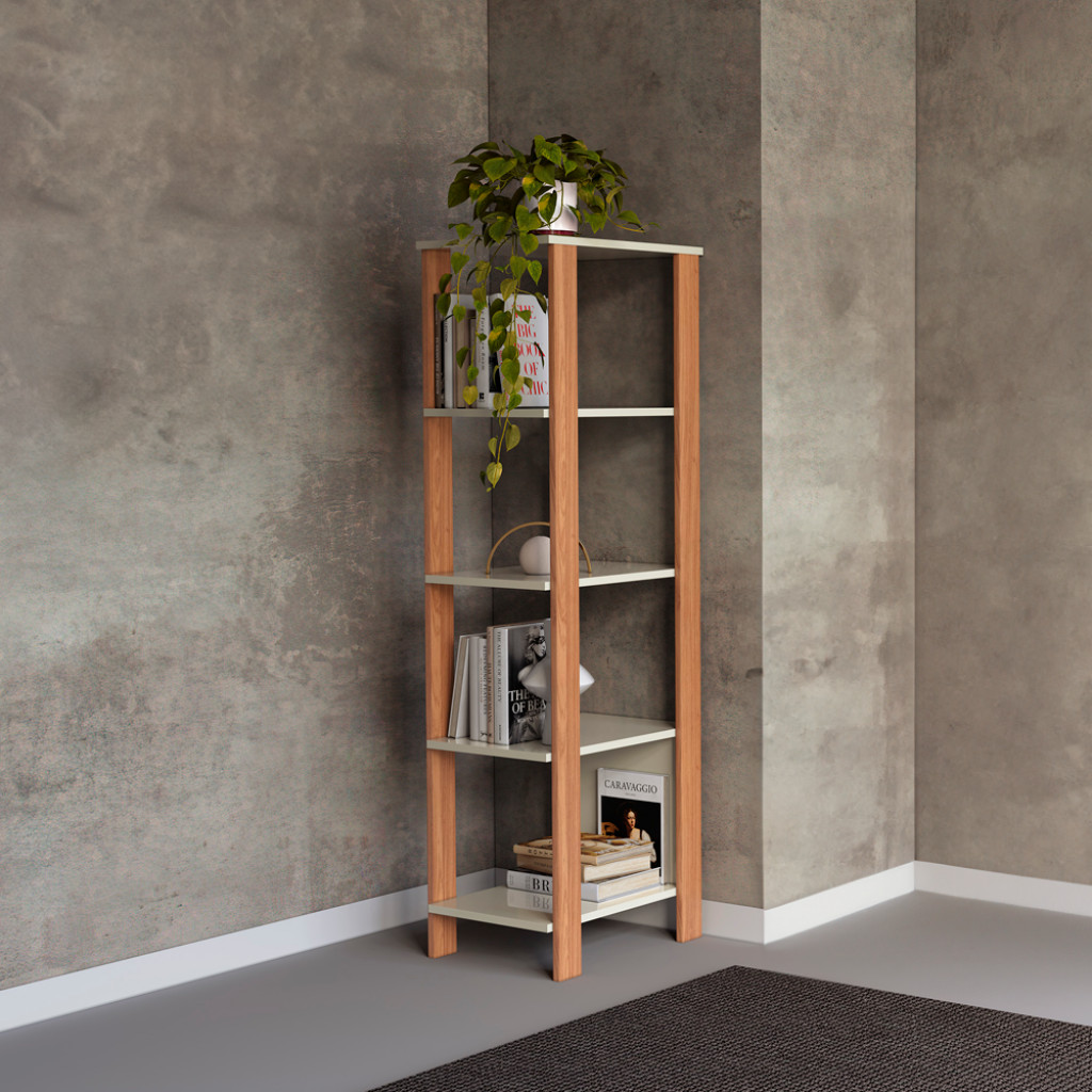 Estante para Livros 5 Prateleiras Industrial - Home & Living