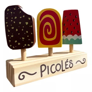 Kit Picolé Brinquedo em Madeira em Oferta na Shopee