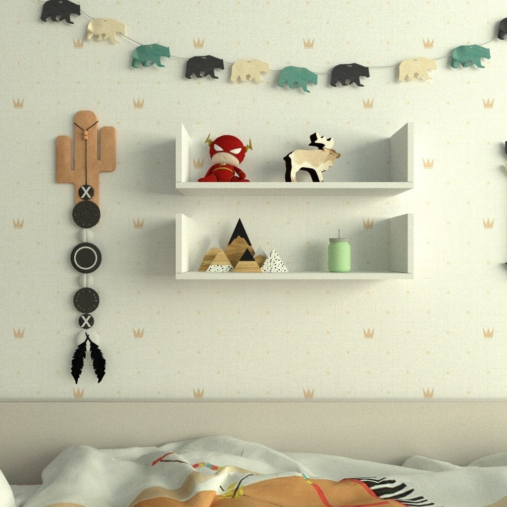 2UN NICHO ABA U P15cm Branco MDF Organizador Dormitório Bebe Infantil Kids + ENVIO IMEDIATO