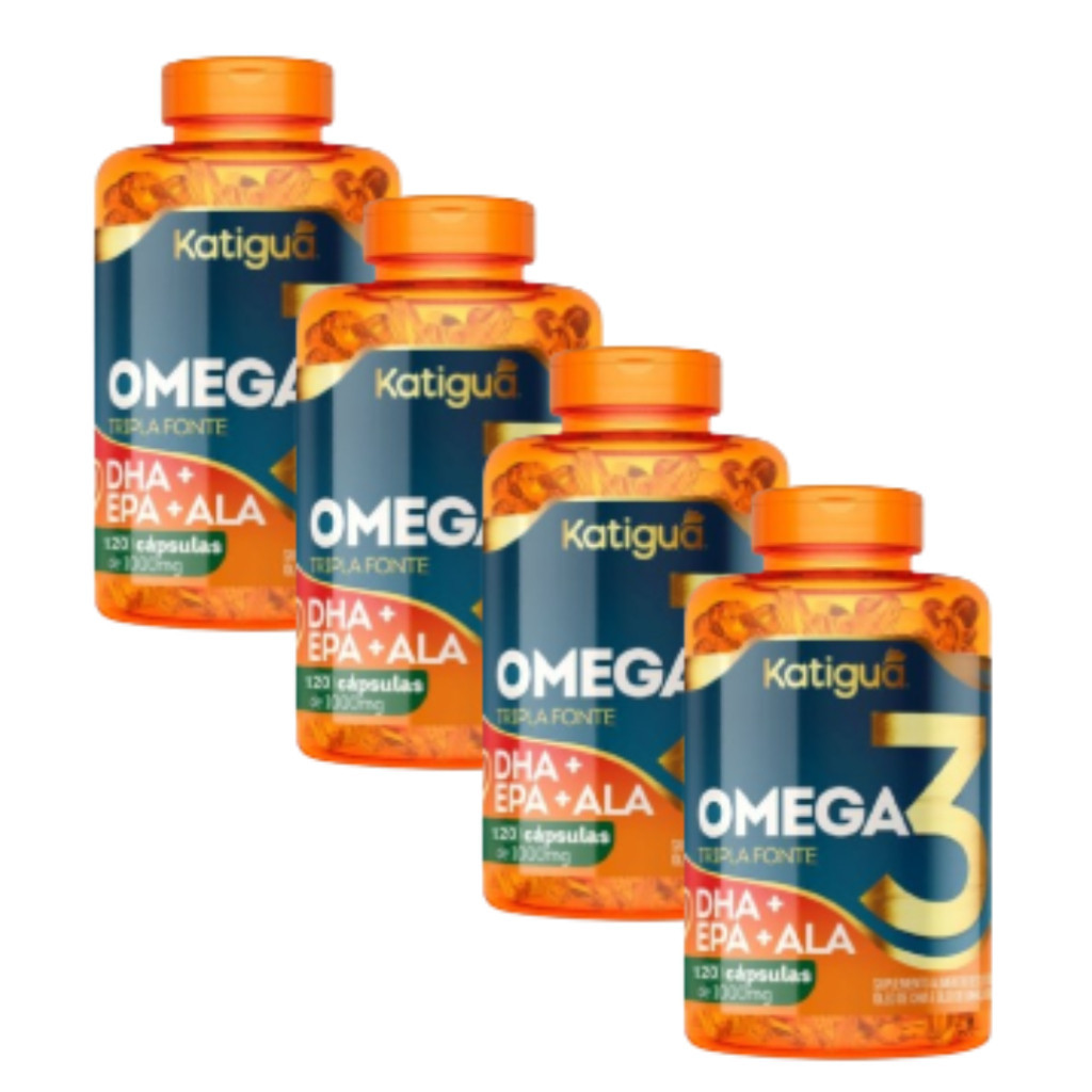 Kit 4 unidades: Ômega 3 Tripla Fonte Katiguá 120 cápsulas em Oferta na Shopee