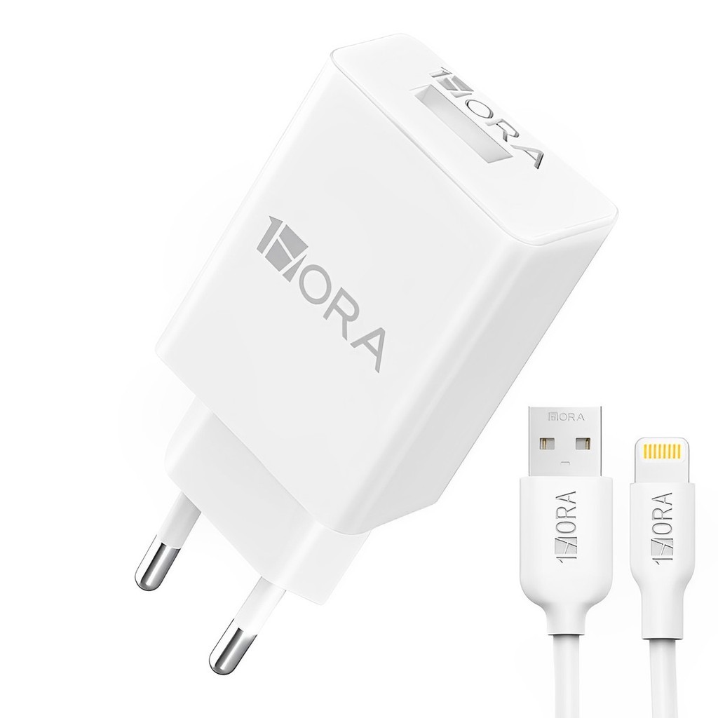 Carregador Usb 1Hora + Cabo Lightning 2.0A iPhone Branco em Oferta na Shopee