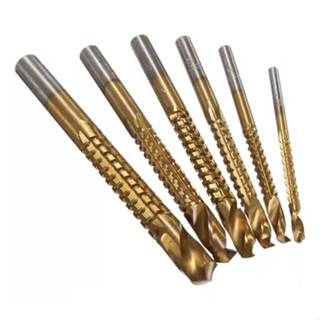 Jogo 6 Brocas Revestidas Titânio Corte Lateral Espiral Hss em Oferta na Shopee