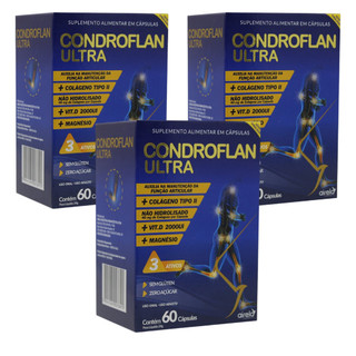 Kit 3 Suplemento Vitamina Condroflan Ultra 60 Cps - Airela em Oferta na Shopee