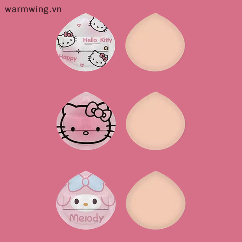 Warmwing 1/2pcs Desenho Animado Kawaii Sanrio Hello Kitty Melody Pudding Dog Maquiagem Esponja Puff Elástica Macia Face Cosmética Beauty Tool VN