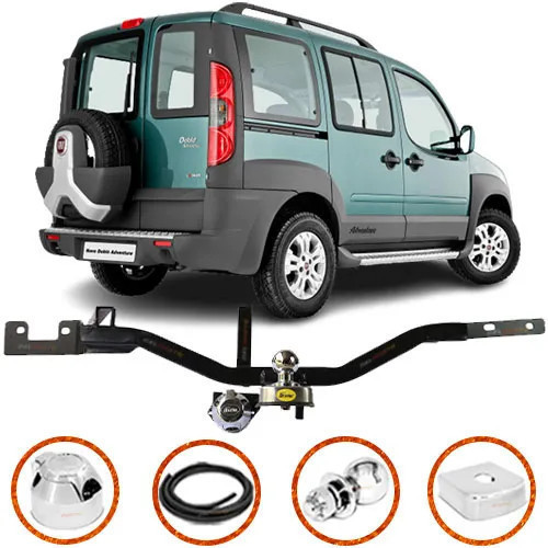 Engate Reboque Fiat Doblo Passageiro Cargo 2003 2004 2005 2006 2007 2008 2009 2010 2011 até 2022 700kg Produto Original