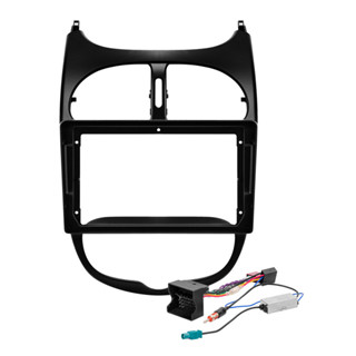 Kit Moldura Painel 9 Pol Peugeot 206 2002 03 04 05 06 07 2008 2009 2010 2 Din Preto Chicote Som Plug Antena em Oferta na Shopee