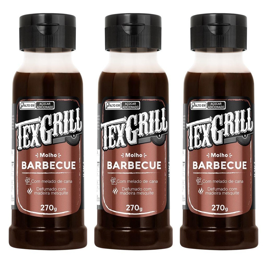 Combo de Churrasco com 3 unidades de Molhos Barbecue para Costela Texgrill 270g