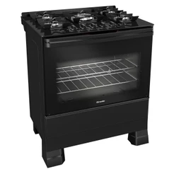 Fogão 5 Bocas Mueller com Mesa de Vidro Preto Bivolt MFV5BF