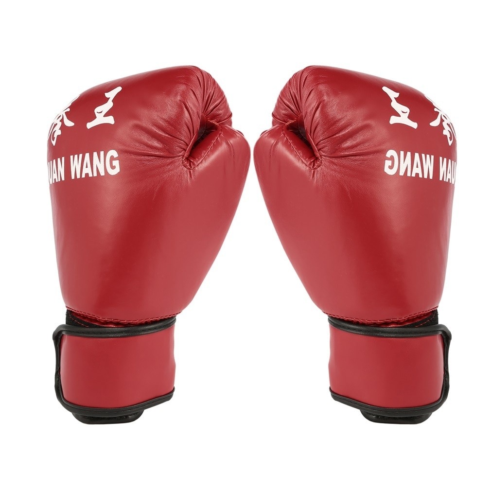 Vermelho PU boxe luvas adulto kick boxing karate muay thai wrestling MMA Sanda treinamento profissional luvas masculino 