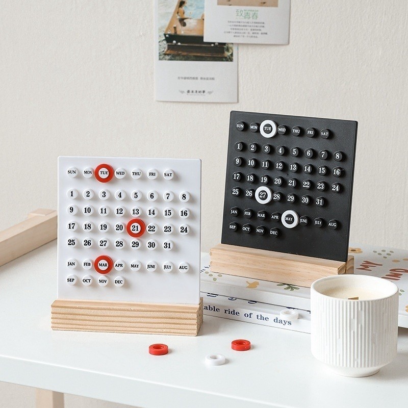 Calendário Criativo Decorativo Personalizado Preto Ou Branco Para Mesa Multiuso em Oferta na Shopee