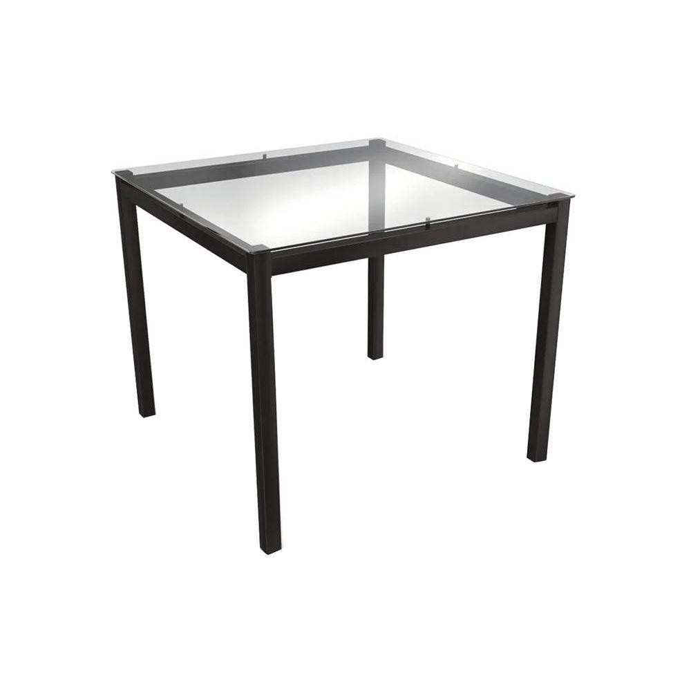 Mesa de Sala Jantar Reno M002 Aço c/Tampo de Vidro 90X90cm Preto - Kappesberg em Oferta na Shopee