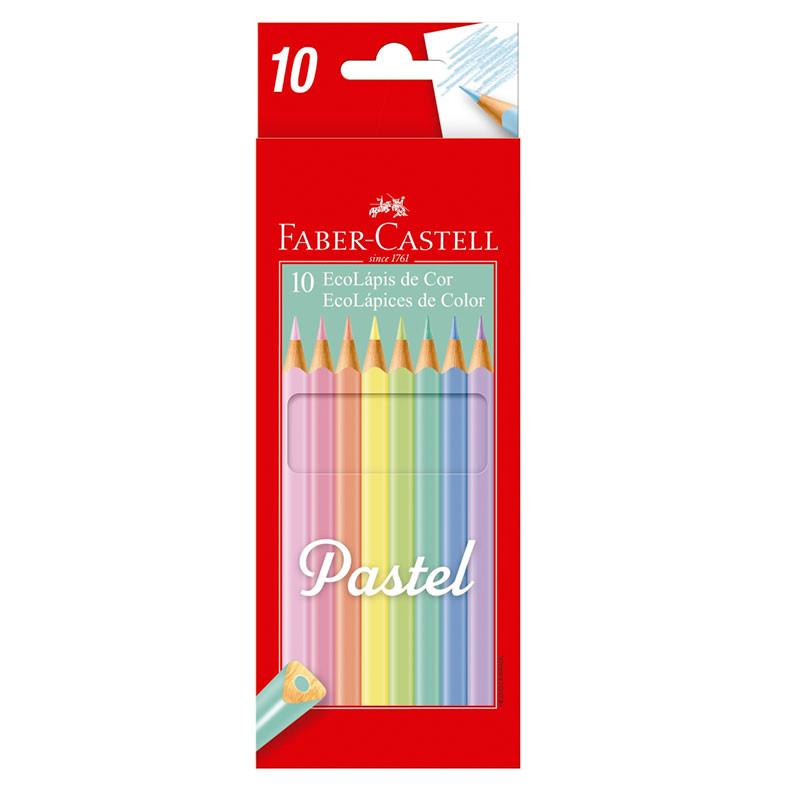 Lápis de cor 10 cores Pastel 120510P Faber-Castell