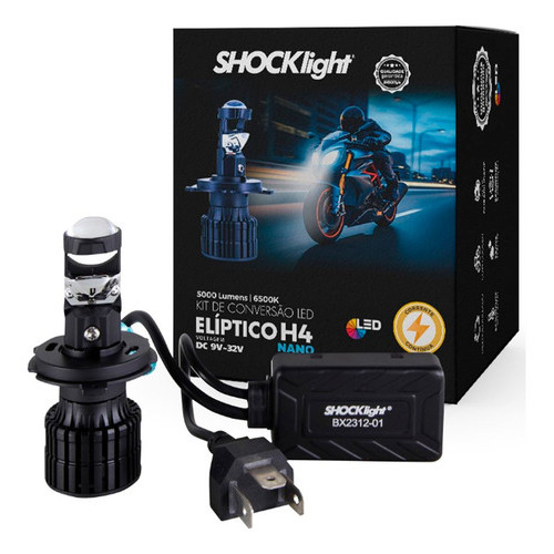 LÂMPADA ULTRALED ELIPTICO PARA MOTO NANO H4 5000LM 6500K SHOCKLIGHT em Oferta na Shopee