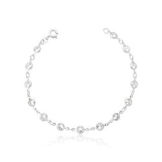 Pulseira Inteira em Zircônias Redondas Prata 925 em Oferta na Shopee