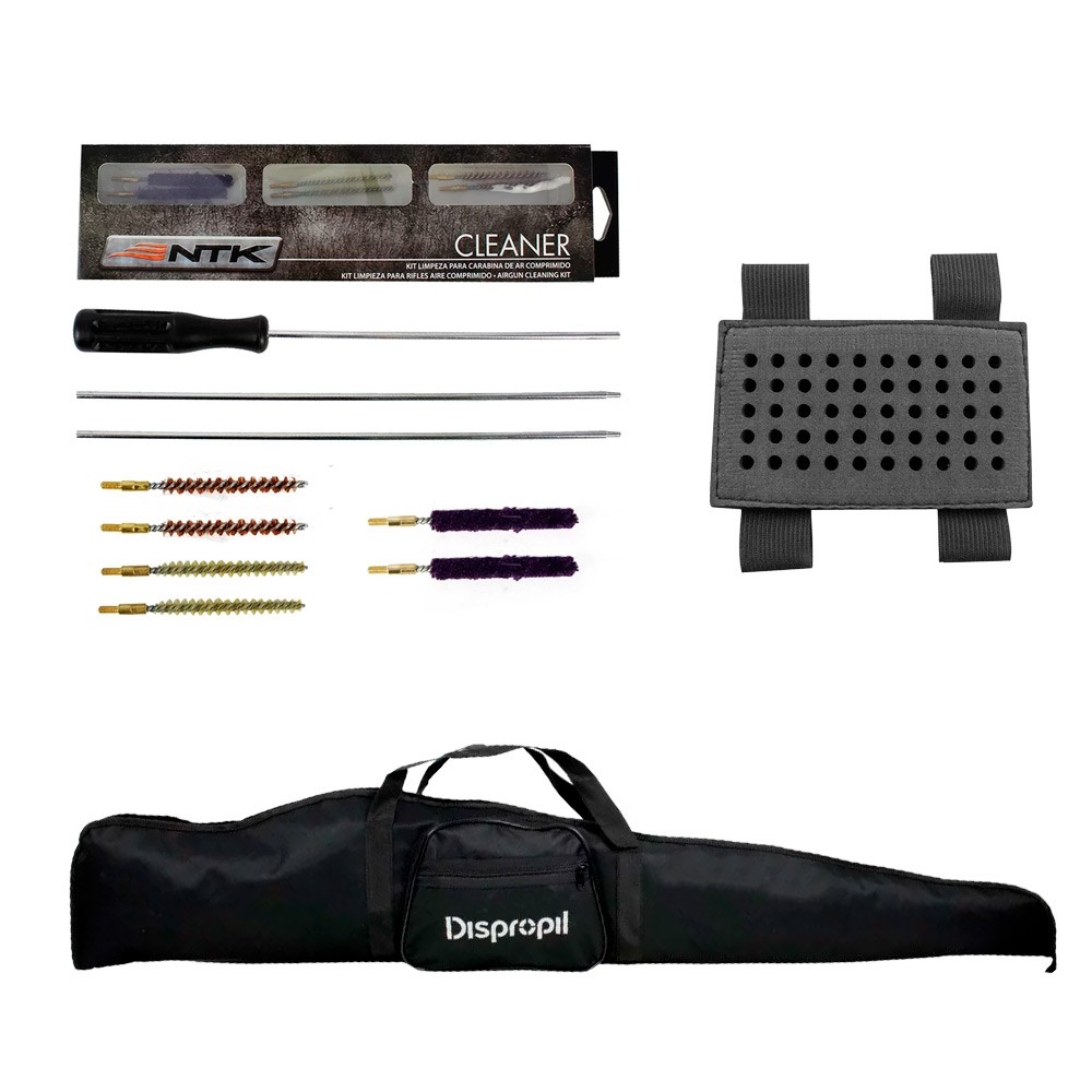 Kit de Limpeza 5.5mm + Capa Preta 120cm + Porta Chumbinho 5.5mm