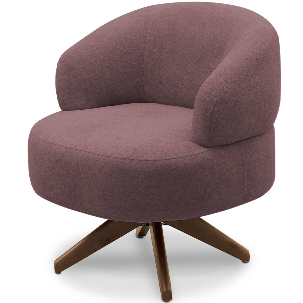 Poltrona Decorativa Giratória Sala de Estar Living Seven F04 Veludo Lilás - Lyam Decor - Home & Living