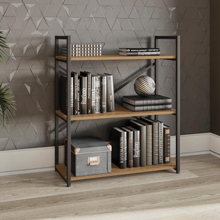 Estante Baixa 3 Prateleiras Industrial Freijó 85cm x 72cm em Oferta na Shopee