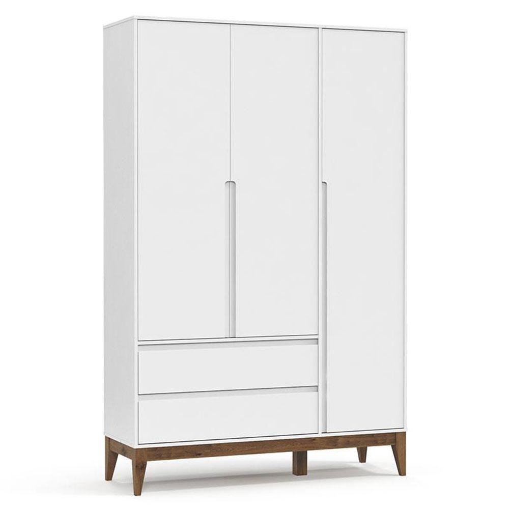 Guarda Roupa Infantil Nature Clean 3 Portas Branco Acetinado Eco Wood - Matic em Oferta na Shopee