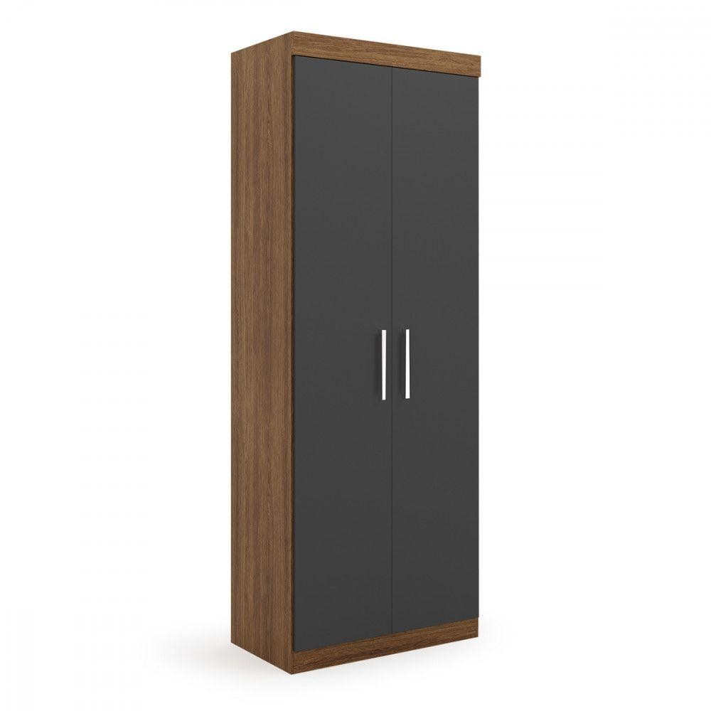 Guarda Roupa Genova Módulo 2 Portas Ipe Wood Grafite Batrol Ipe Wood Com Grafite em Oferta na Shopee