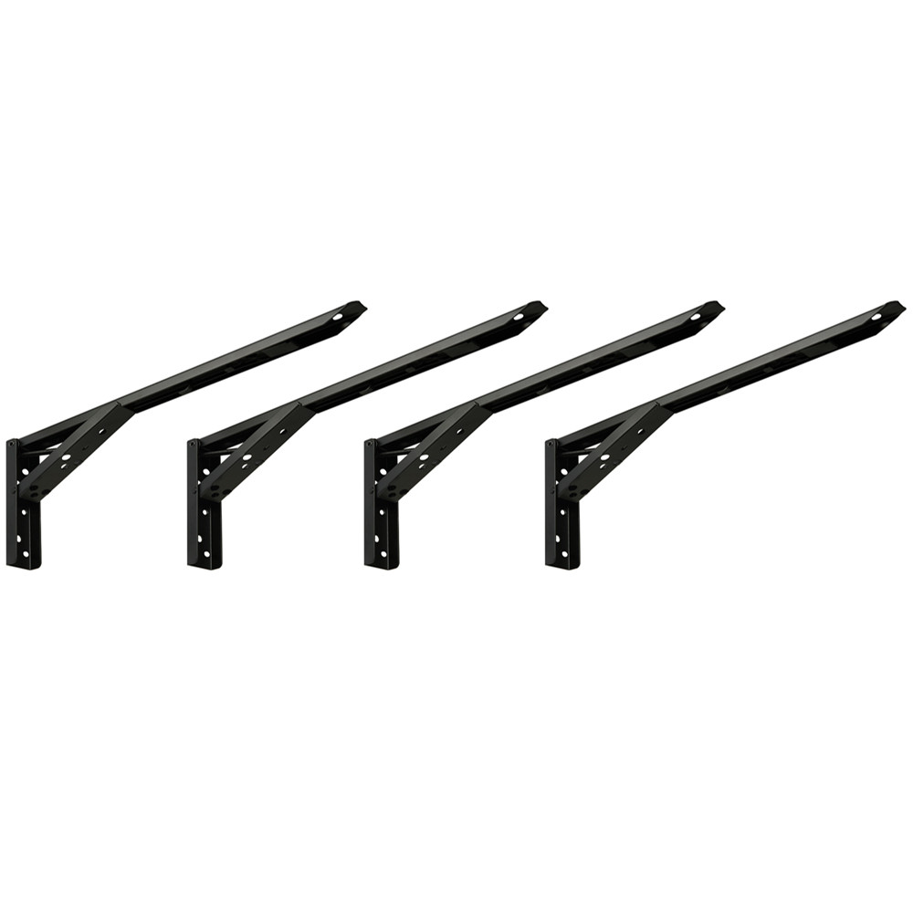 Kit 02 Pares Suporte Para Mesa Dobrável Retrátil 30 cm H02 Mão Francesa Preto - Lyam em Oferta na Shopee