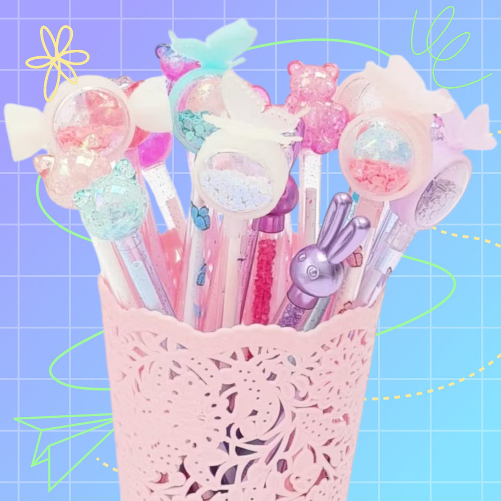 kit com 3 Cesta Organizadora para Caneta Escritório Compacta de Plástico Porta Pincels Lapis